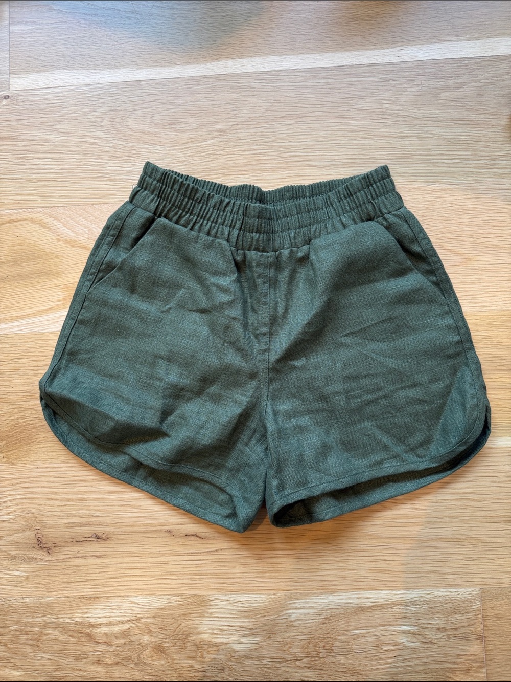Beaton Linen Olive Green Running Shorts